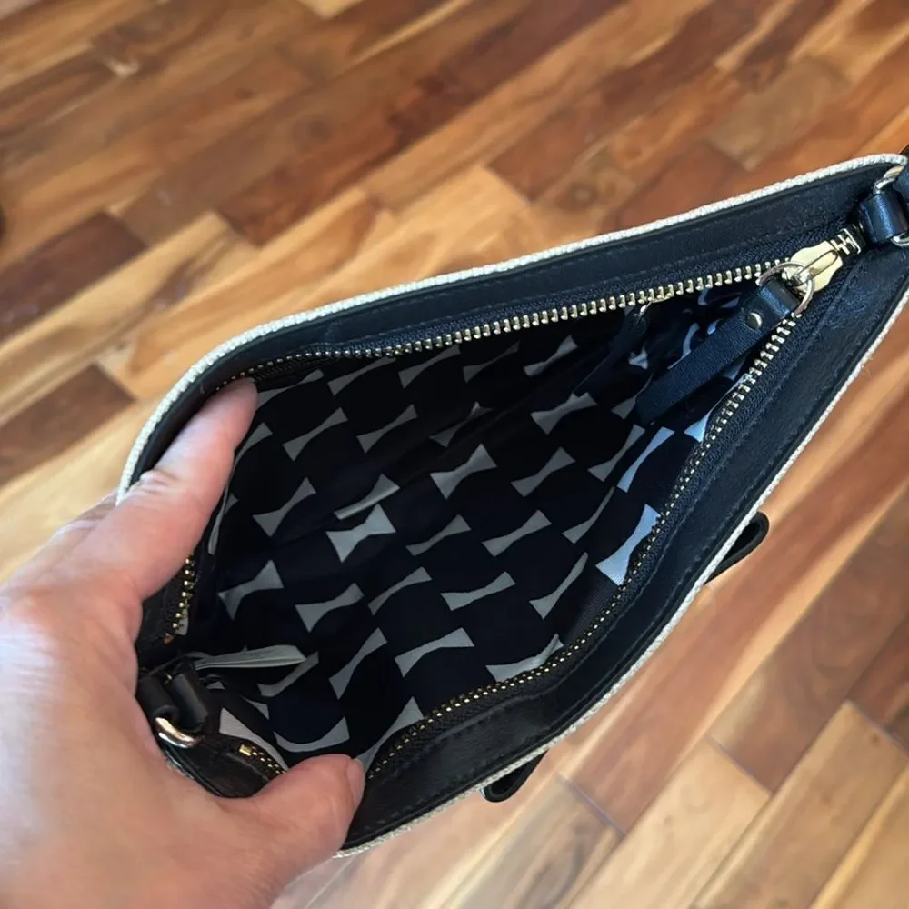 KATE SPADE Veranda Place Straw Maree Crossbody Bag W/ Vera Silk Scarf